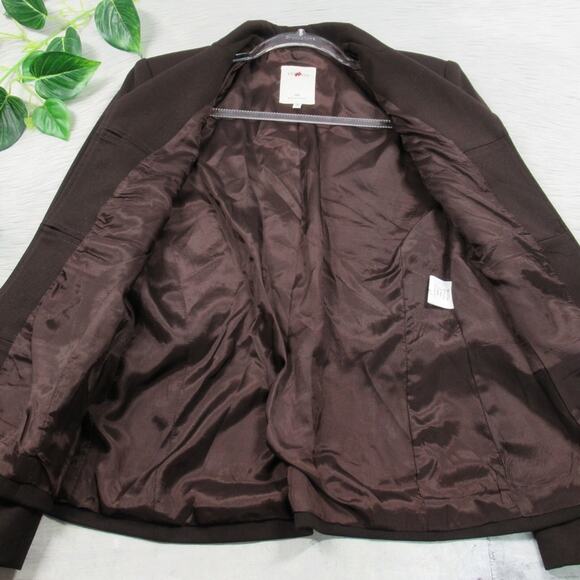 VERTIGO Pour La Ville Paris Brown Button Front Jacket Blazer Women’s Size Small - Picture 8 of 13